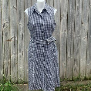 Sheri Martin NY,Shirt dress,blk&wt Gingham
